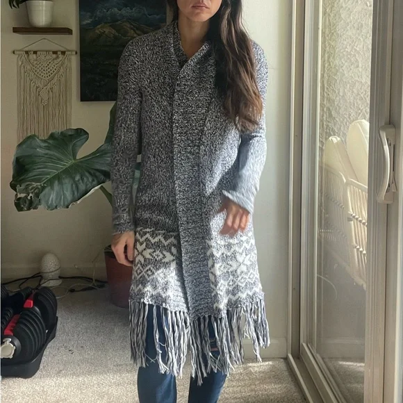 Free people Yellowstone tribal oversize intarsia chunky thick cardigan southwest - Picture 4 of 8